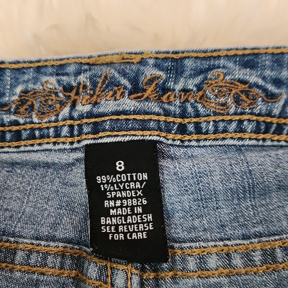 Y2K Hikit Low Waist Flared Embroidered Pocket Womens Jean's - Picture 4 of 6